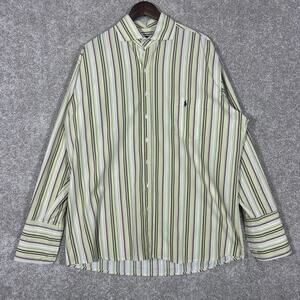 Vintage Ralph Lauren Black Label French Cuff Vertical Striped Dress Shirt XL